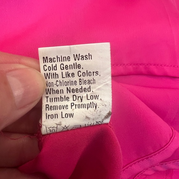 NWT gorgeous pink dress w great style! High neck w one shoulder, faux wrap skirt - Picture 13 of 13